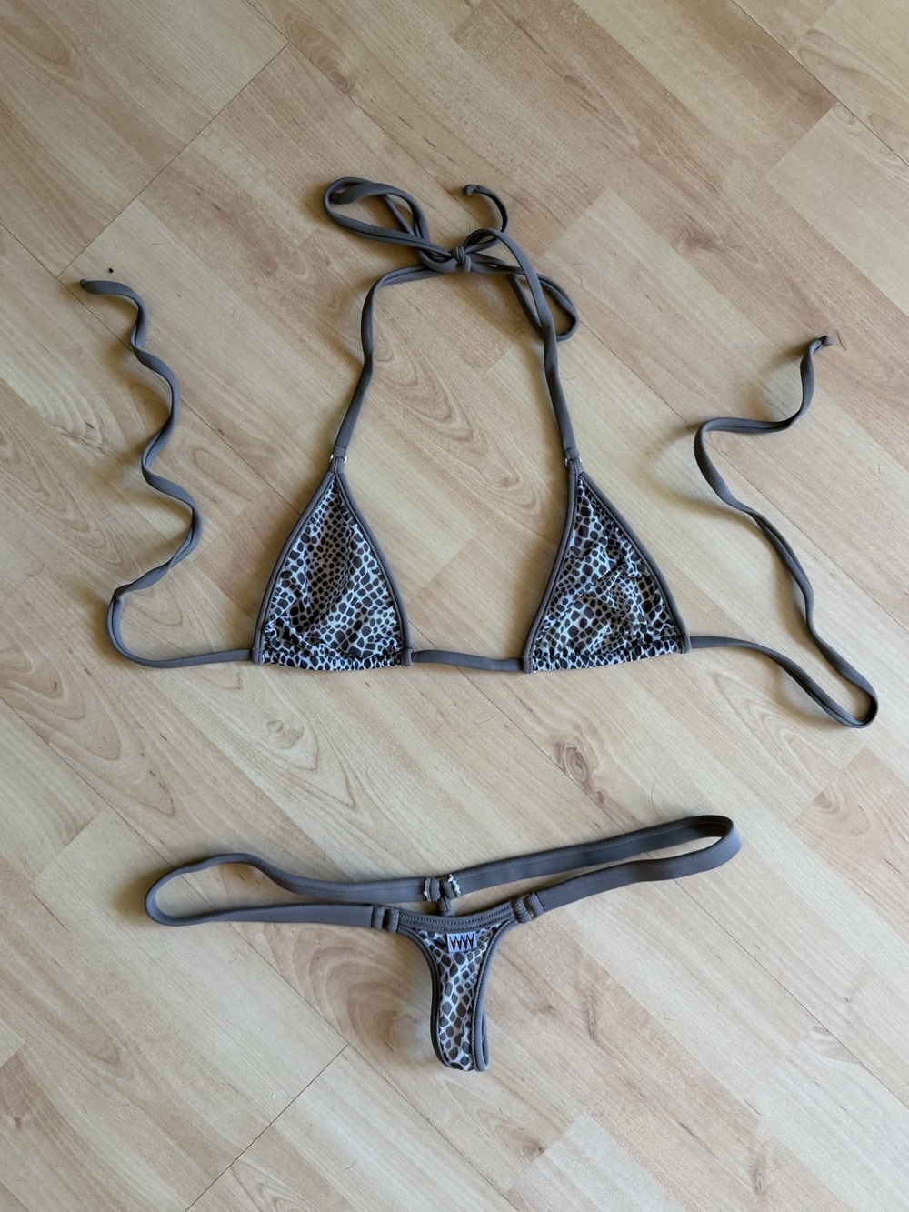 Wicked Weasel Vintage Rare Mini Micro Bikini Set Snakeskin